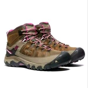 Keen Targhee III 9.5 US Mid Waterproof Leather Hiking Boots Weiss/Boysenberry